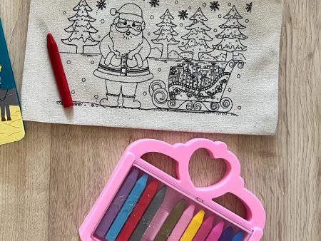 Diy Colouring Santa Claus Pouch on Sale