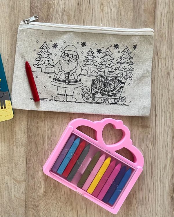 Diy Colouring Santa Claus Pouch on Sale