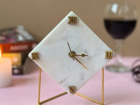 Aesthetic Marble Desktop Clock with Metal Stand | 5 x 7 inches Supply