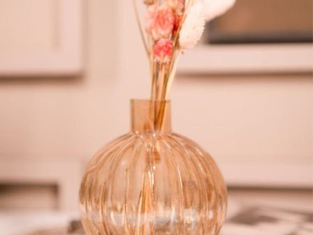 Pumpkin Glass Vase with Dried Flower Bunch Cheap