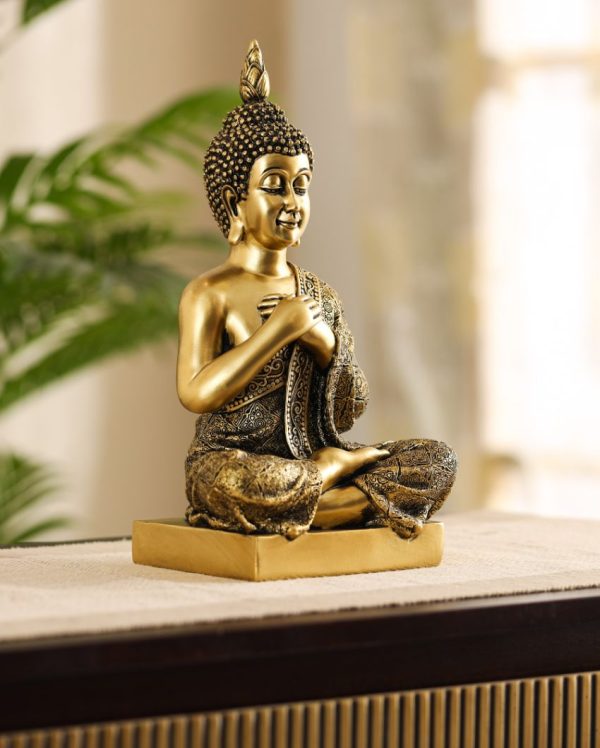 Joyful Sitting Buddha Figurine | 5 x 7 x 12 inches Cheap