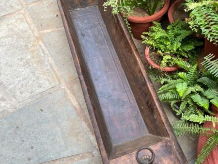 Rustic Elegance Long Wooden Planter with Metal | 51 x 15 x 10 inches Cheap