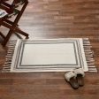 Square Bohemian Natural Tassel Cotton Rug | 35 x 24 inches Online Hot Sale