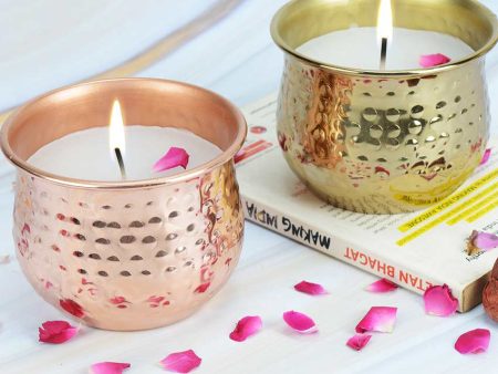 Amber Oasis Relaxation Metal Candle Jar Set | Pack of 2 | 10.2 x 7.6 cm   4 x 3 inches Hot on Sale