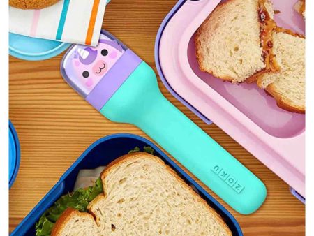 Zoku Unicorn Kids Pocket Stainless Steel Cutlery with Teal Travel Case | Set of 4 | 2 x 1 x 7 inches Hot on Sale