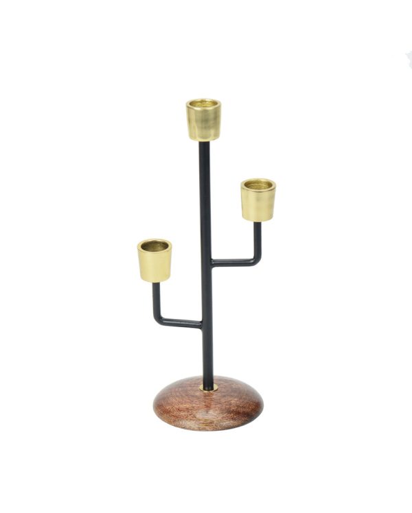 Mystique Black Elegant Triple Candle Holder | 4 x 10 inches Hot on Sale