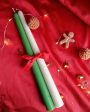 Holiday Christmas Taper Pillar Candles | Set of 2 | 2 x 10 inches Cheap