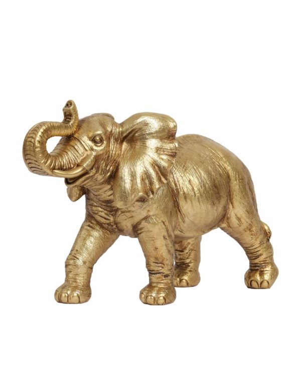 Captivating Golden Elephant Figurine | 4 x 7 x 12 inches Hot on Sale