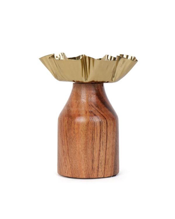 Classy Wood with Wax Candle Stand | 4 x 5 inches Online Hot Sale