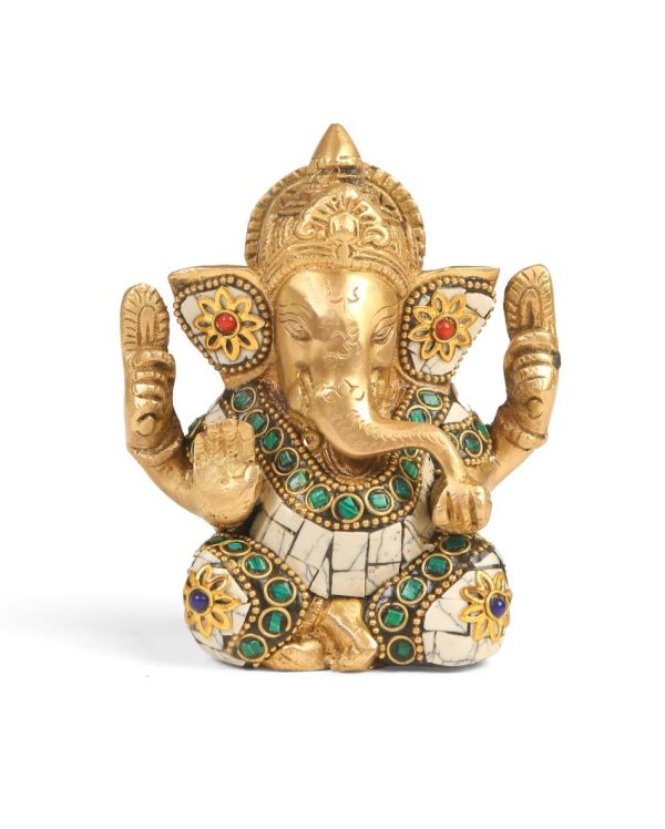 Ganesha In White Stone Showpiece For Cheap