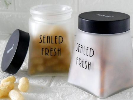 Clear and Classy Square Glass Storage Jars | 800ml | 4 x 6 inches Online now