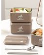 Sophisticated Stainless Steel Lunch Box 3 Container With Lunch Bag Set Online Hot Sale