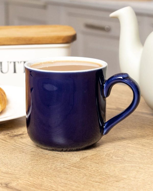 Classic Design Stoneware Farmhouse Mug | 250 ML | Dark Blue Online Sale