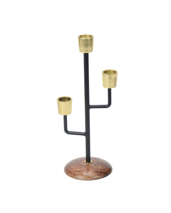 Mystique Black Elegant Triple Candle Holder | 4 x 10 inches Hot on Sale