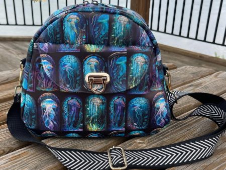 Bowler style handbag with colorful jelly fish For Cheap